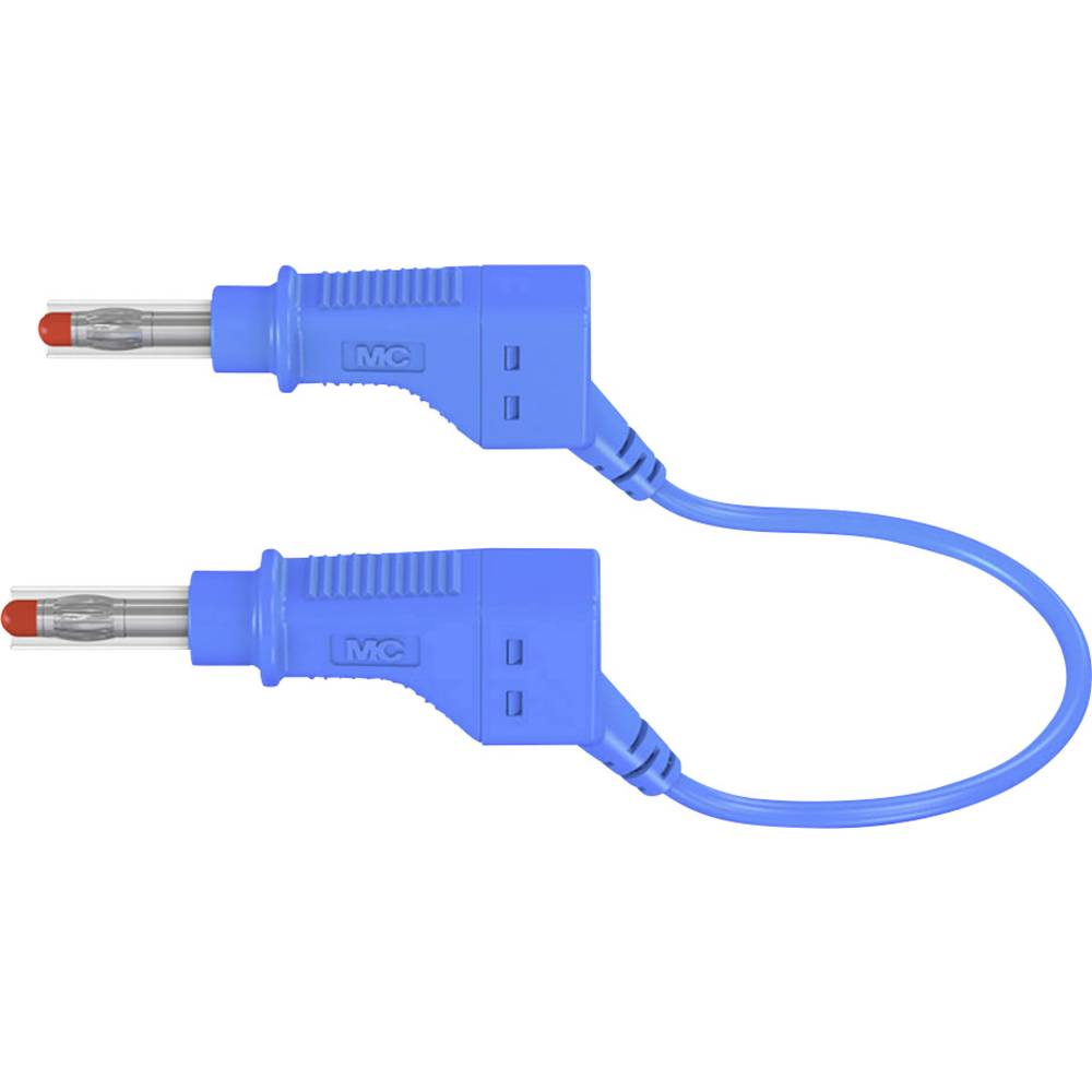 Stäubli 66.9405-05023 bezpečnostní měřicí kabely [lamelová zástrčka 4 mm - lamelová zástrčka 4 mm] 0.50 m, modrá, 1 ks