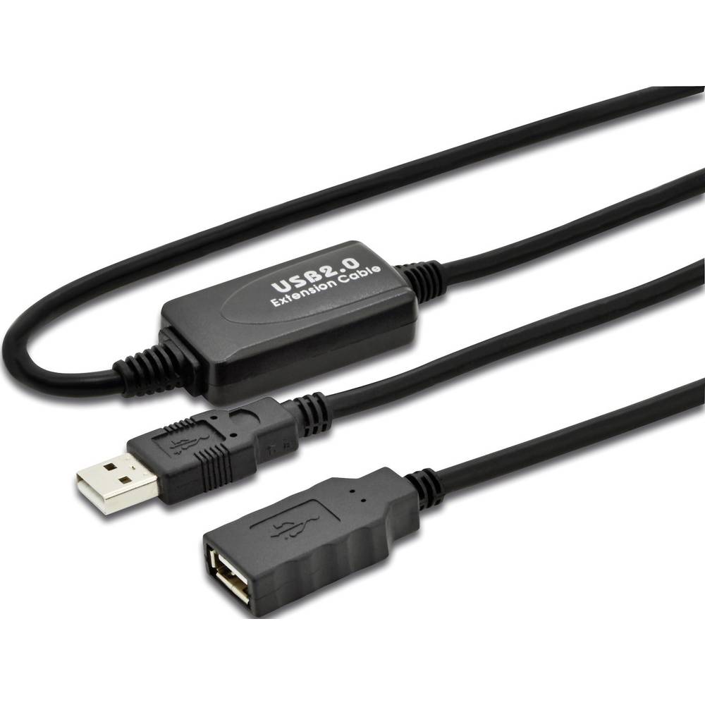 Digitus USB kabel USB 2.0 USB-A zástrčka, USB-A zásuvka 10.00 m černá DA-73100-1
