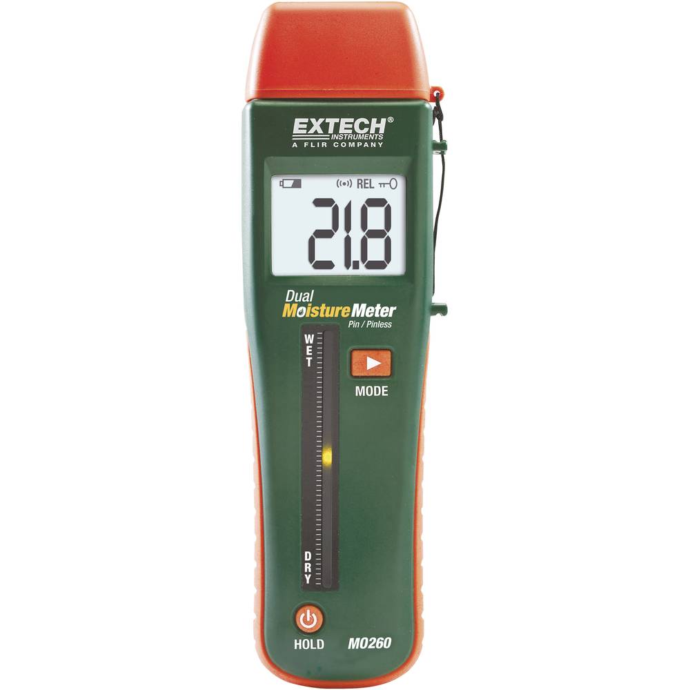 Extech MO260 měřič vlhkosti materiálů Měření vlhkosti stavebních materiálů 0 do 99.9 % vol Měření vlhkosti dřeva 0 do 99