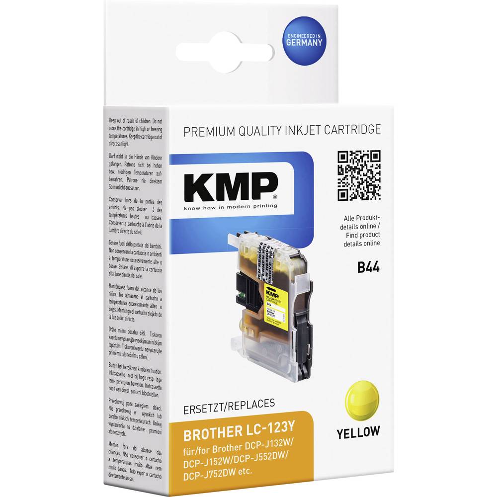 KMP Ink náhradní Brother LC-123Y kompatibilní žlutá B44 1525,0009