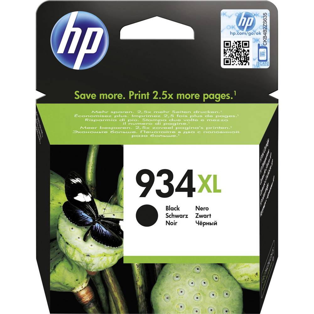 HP 934 XL Inkoustová kazeta originál černá C2P23AE náplň do tiskárny