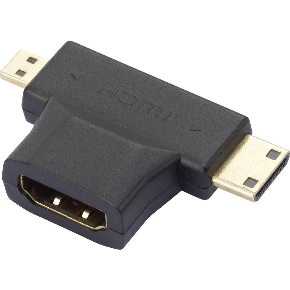 SpeaKa Professional SP-7870584 HDMI Y adaptér [1x mini HDMI zástrčka C, micro HDMI zástrčka D - 1x HDMI zásuvka] černá p