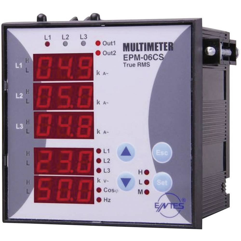 ENTES EPM-06-96 digitální panelový měřič Napětí, proud, frekvence, provozní čas, celkový čas