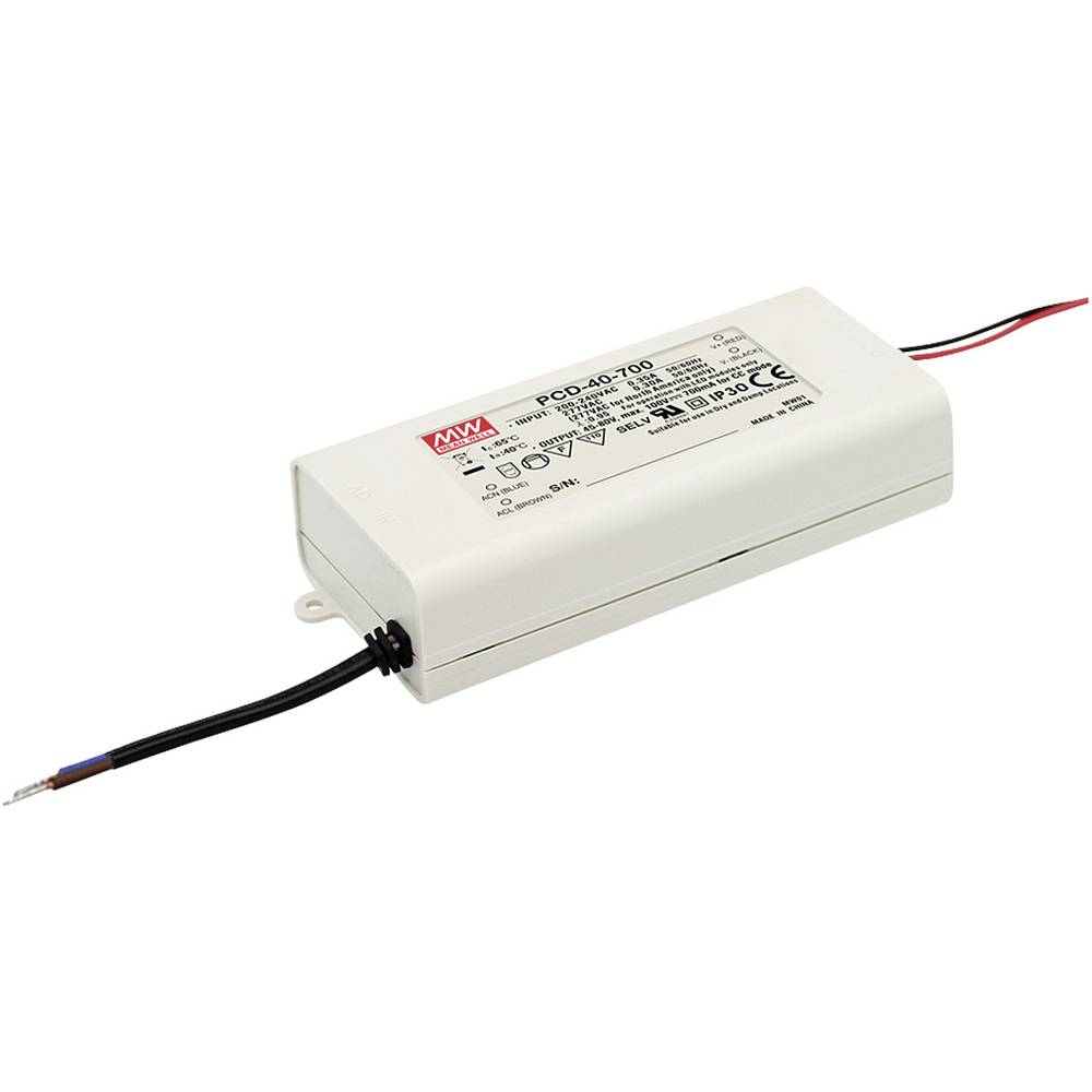 Mean Well PCD-40-1050B LED driver konstantní proud 40 W 1.05 A 22 - 38 V/DC stmívatelný, PFC spínací obvod , ochrana pro