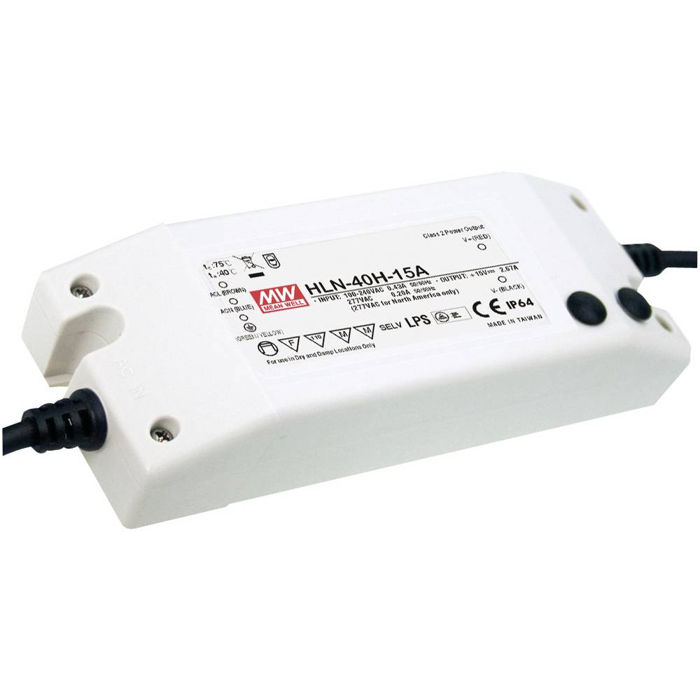 Mean Well HLN-40H-24A LED driver, napájecí zdroj pro LED konstantní napětí, konstantní proud 40 W 1.67 A 14.4 - 24 V/DC