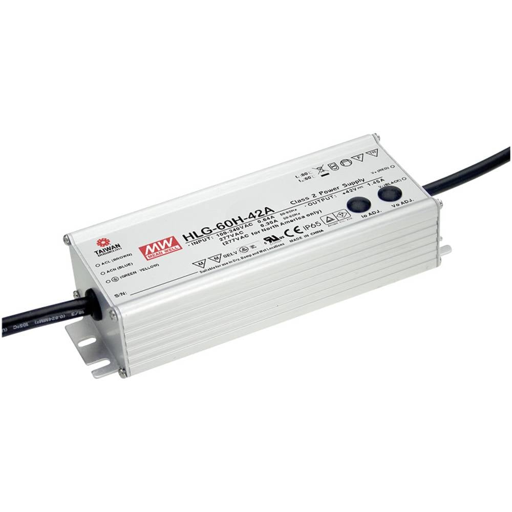 Mean Well HLG-60H-24A LED driver, napájecí zdroj pro LED konstantní napětí, konstantní proud 60 W 2.5 A 24 V/DC PFC spín