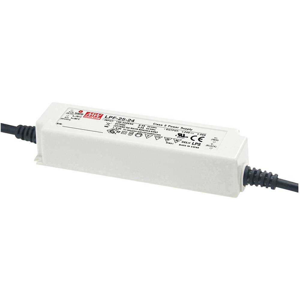 Mean Well LPF-25D-24 LED driver, napájecí zdroj pro LED konstantní napětí, konstantní proud 25.2 W 1.05 A 13.2 - 24 V/DC