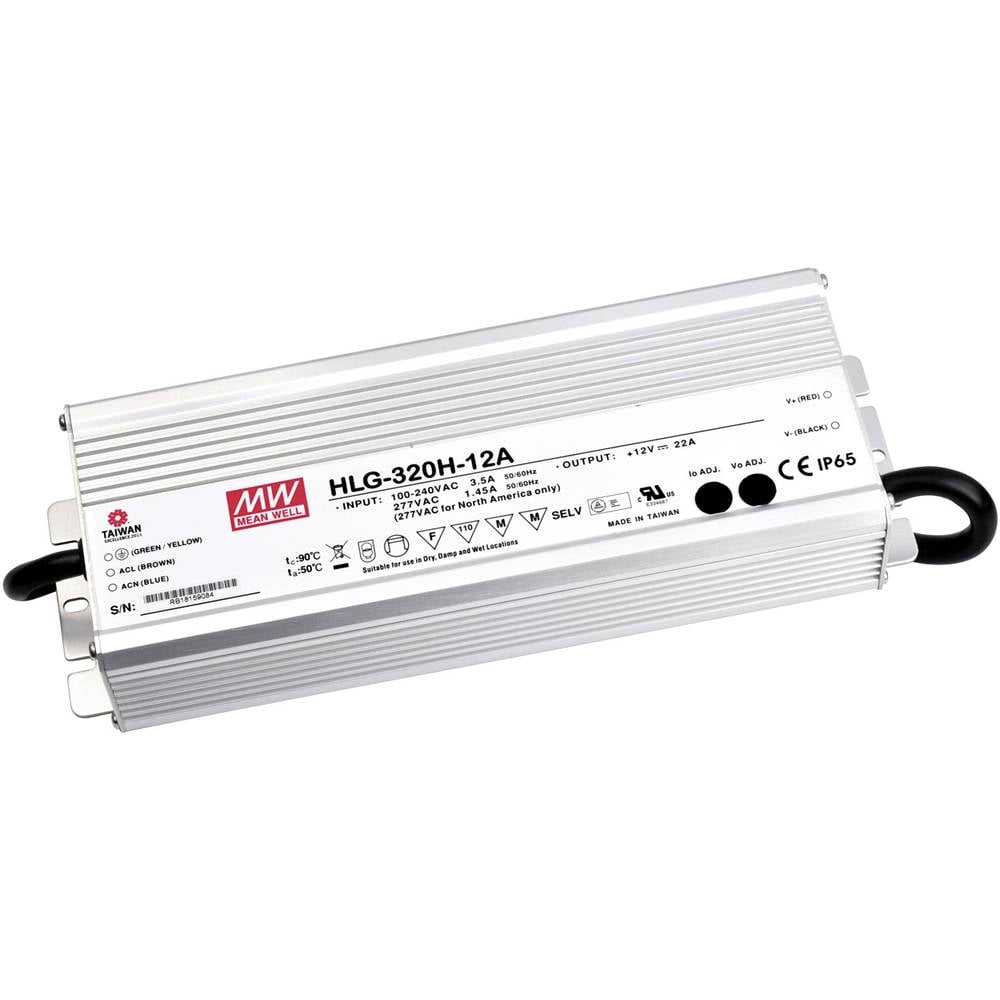Mean Well HLG-320H-24A LED driver, napájecí zdroj pro LED konstantní napětí, konstantní proud 320 W 13.3 A 24 V/DC PFC s