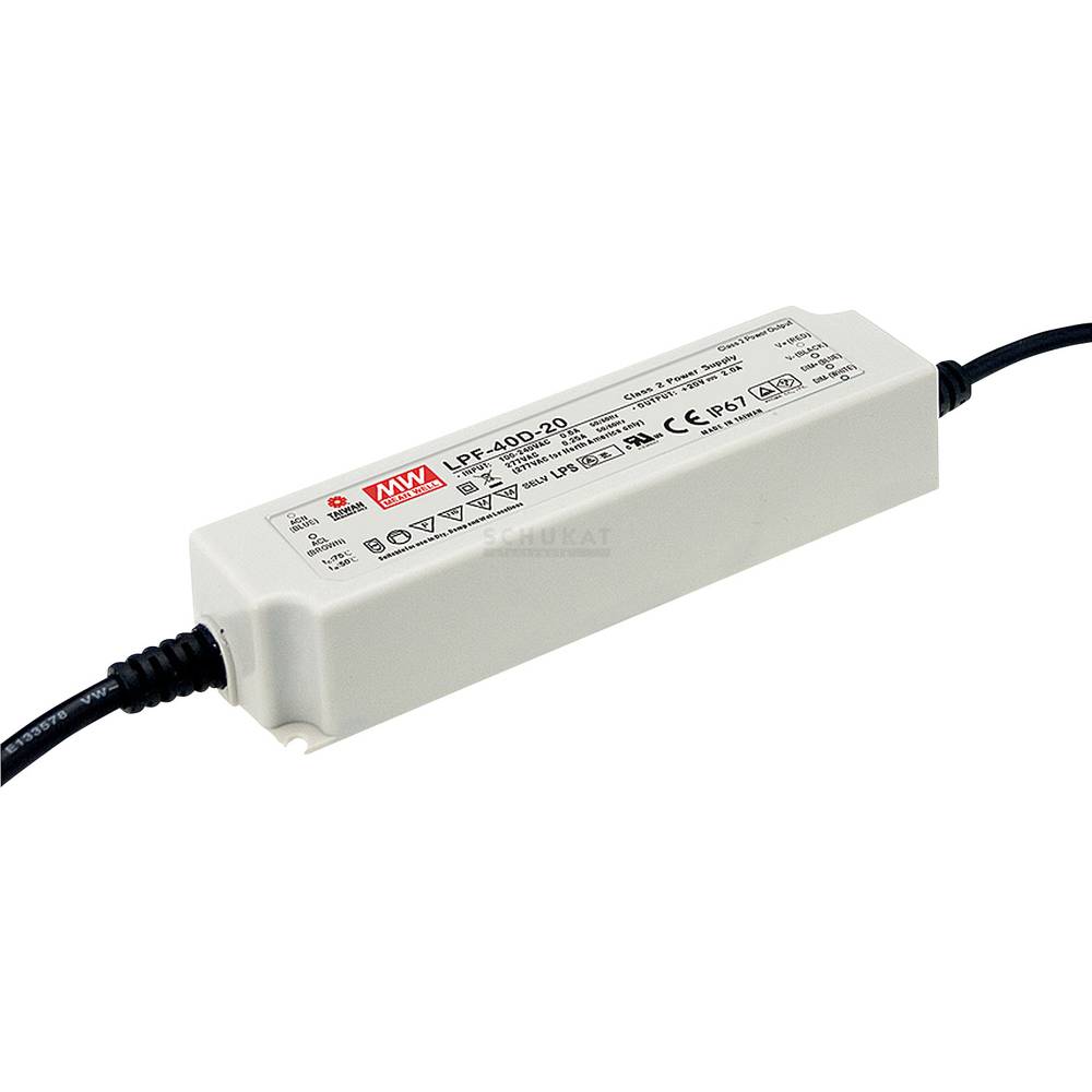 Mean Well LPF-40D-15 LED driver, napájecí zdroj pro LED konstantní napětí, konstantní proud 40 W 2.67 A 9 - 15 V/DC stmí