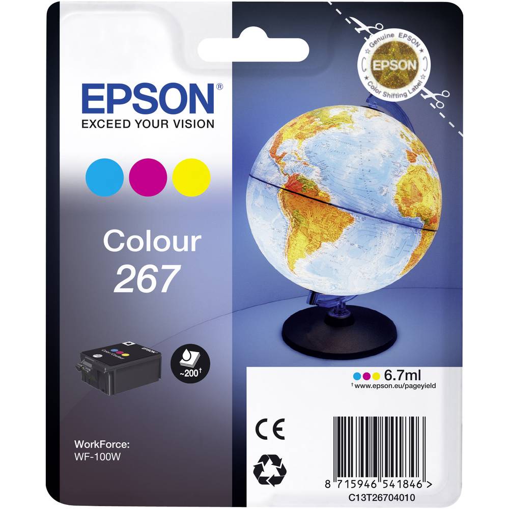 Epson Ink T2670, 267 originál azurová, purppurová, žlutá C13T26704010