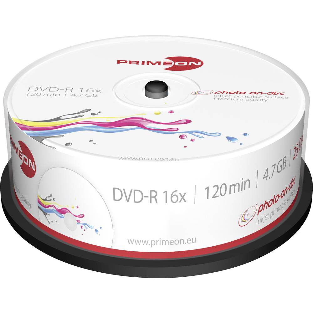Primeon 2761205 DVD-R 4.7 GB 25 ks vřeteno s potiskem