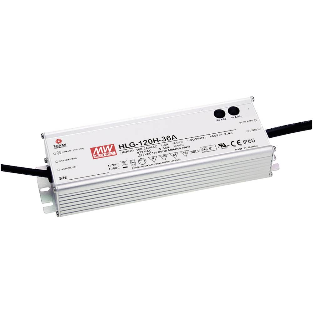 Mean Well HLG-120H-C500A LED driver, napájecí zdroj pro LED konstantní proud 150 W 0.5 A 150 - 300 V/DC PFC spínací obvo