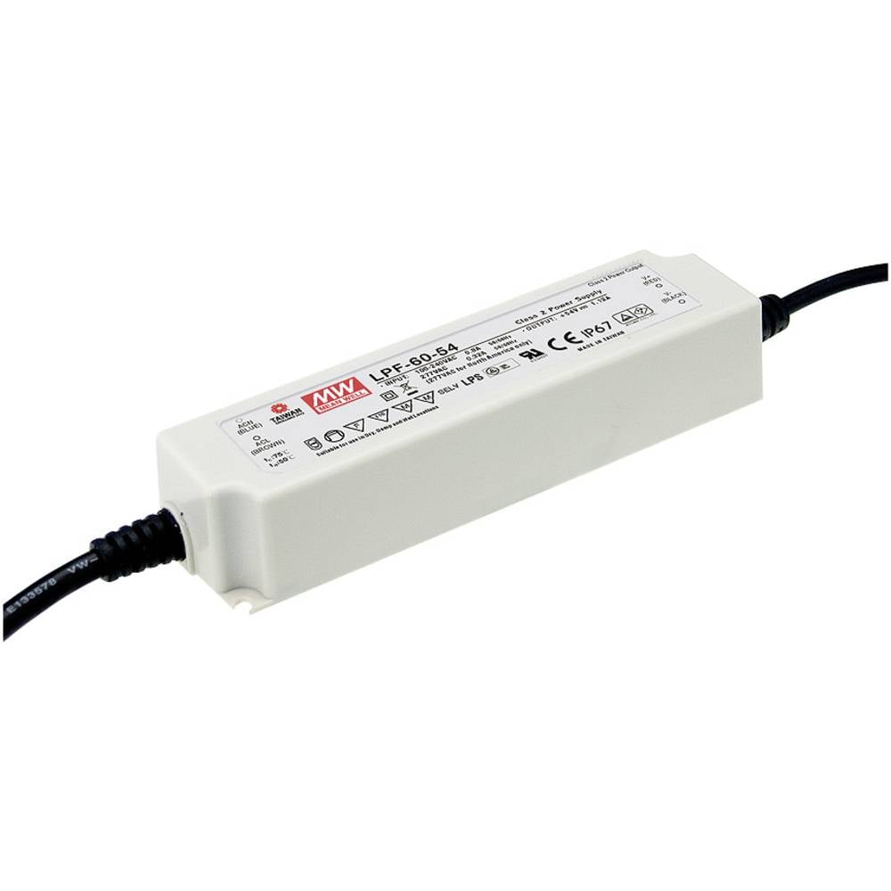 Mean Well LPF-60-12 LED driver, napájecí zdroj pro LED konstantní napětí, konstantní proud 60 W 5 A 7.2 - 12 V/DC bez mo
