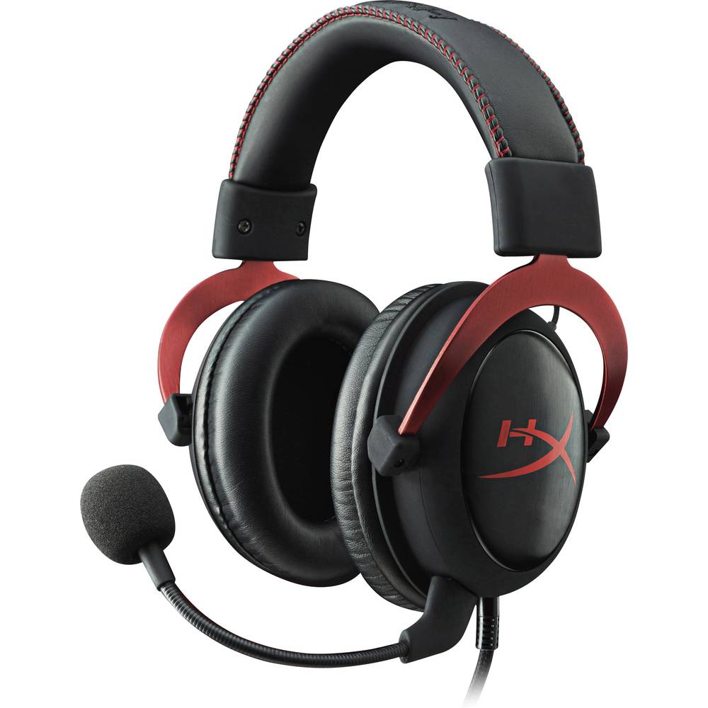 HyperX Cloud II herní headset jack 3,5 mm na kabel přes uši červená 7.1 Surround