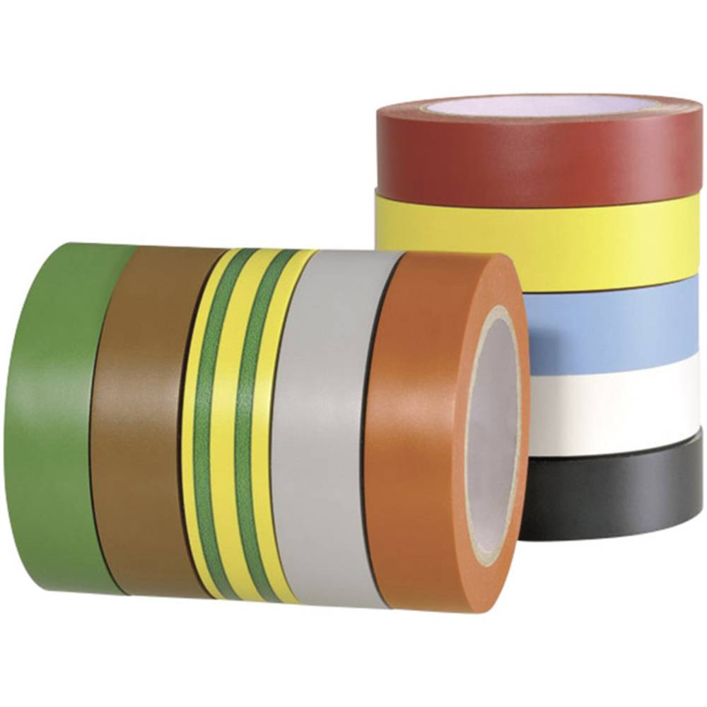 HellermannTyton 710-00146 710-00146 izolační páska HelaTape Flex 15 červená, šedá, žlutá, zelená, modrá, oranžová, bílá,