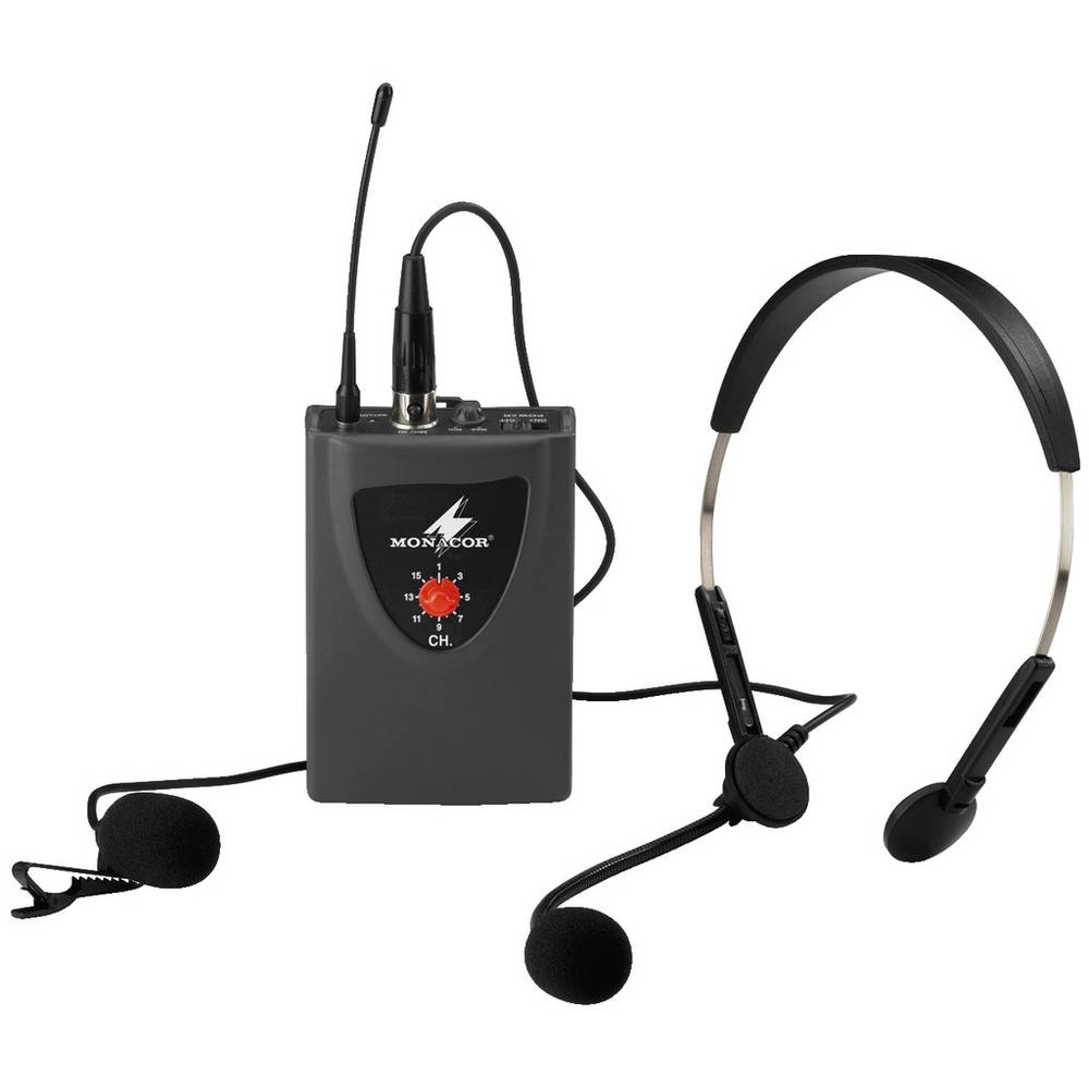 Monacor TXA-100HSE headset řečnický mikrofon Druh přenosu:bezdrátový spínač