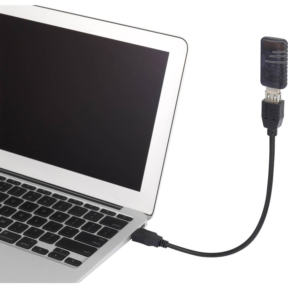 Renkforce USB kabel USB 2.0 USB-A zástrčka, USB-A zásuvka 0.16 m černá flexibilní husí krk, pozlacené kontakty RF-399945