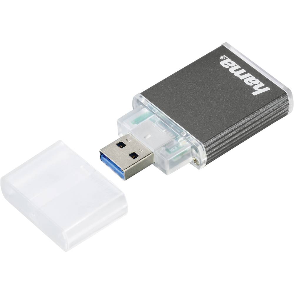 Hama 124024 externí čtečka paměťových karet USB 3.2 Gen 1 (USB 3.0) antracitová