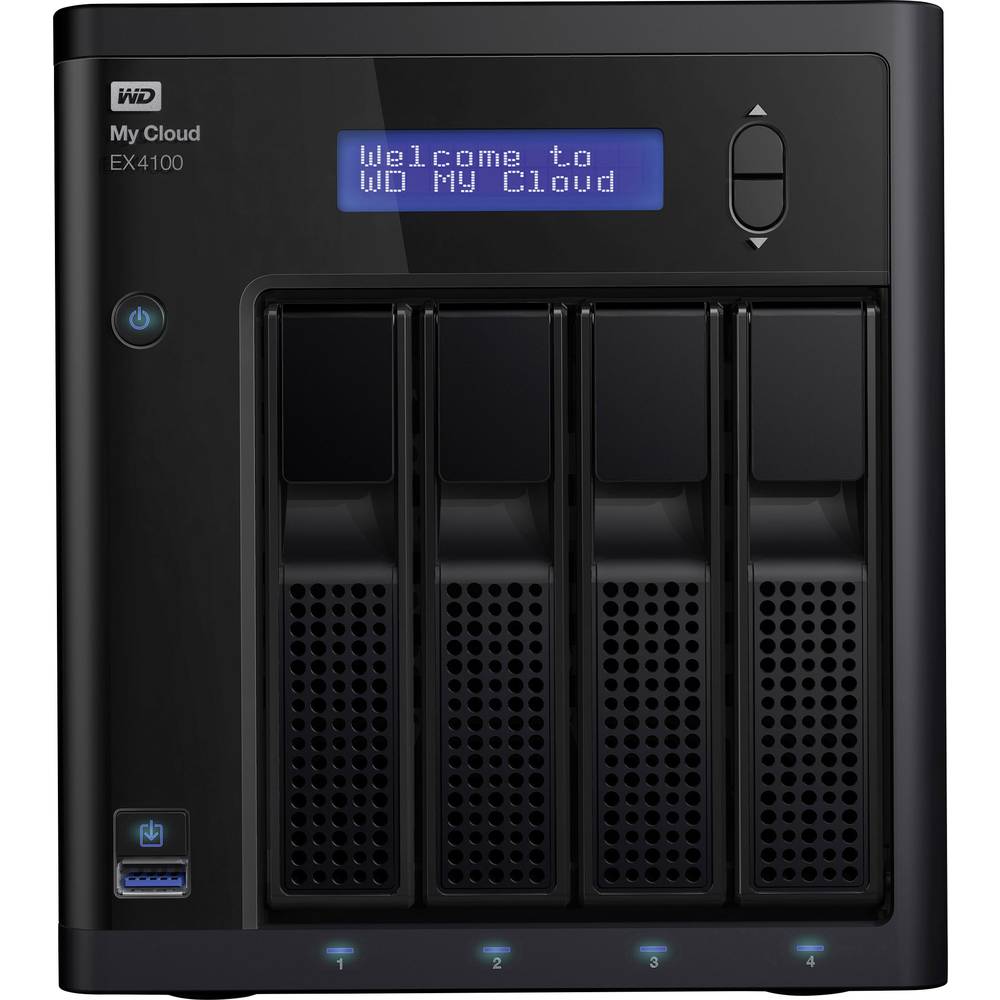 WD My Cloud™ EX4100 NAS server 8 TB 4 Bay vybaven s WD RED, integrovaný displej, Business Cloud WDBWZE0080KBK-EESN