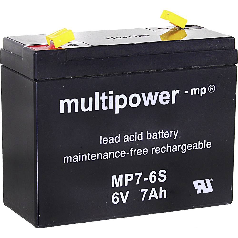 multipower MP7-6S 300402 olověný akumulátor 6 V 7 Ah olověný se skelným rounem (š x v x h) 116 x 99 x 50 mm plochý konek