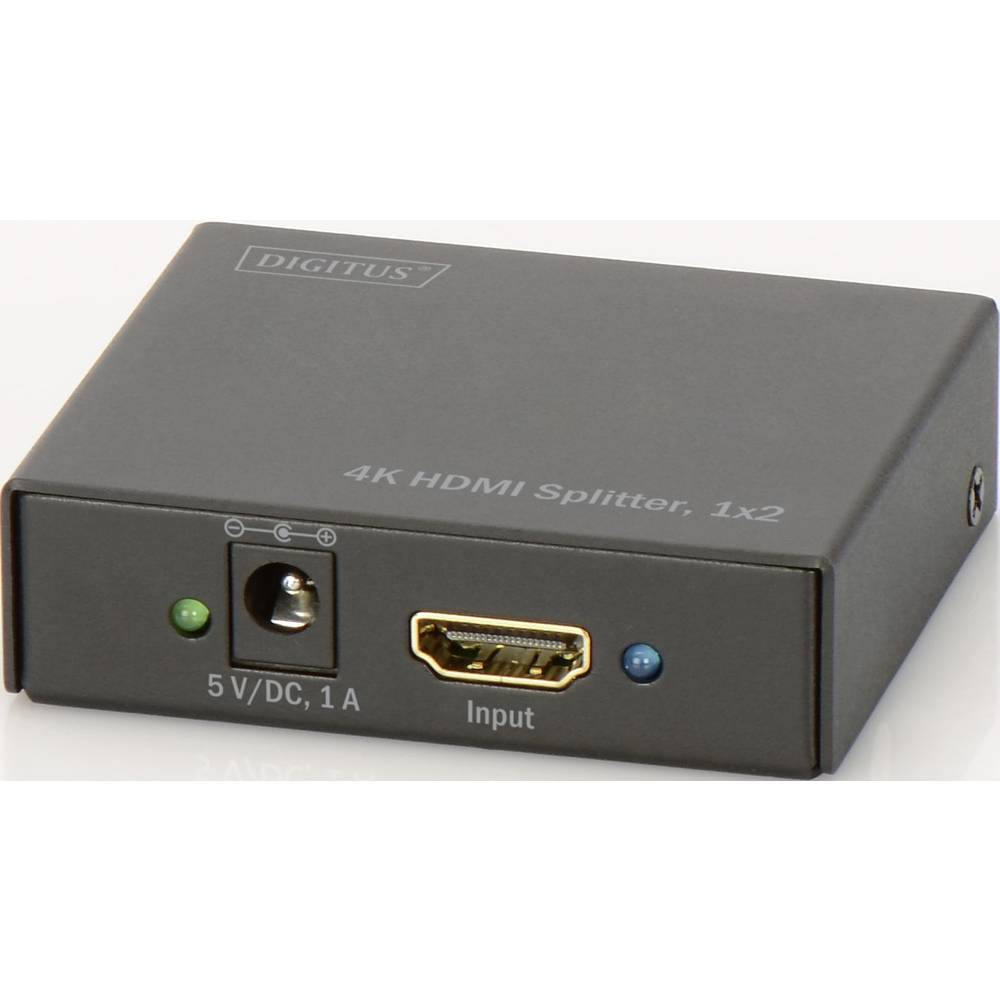 Digitus DS-46304 2 porty HDMI rozbočovač možnost 3D přehrávání, kovový ukazatel 4096 x 2160 Pixel černá
