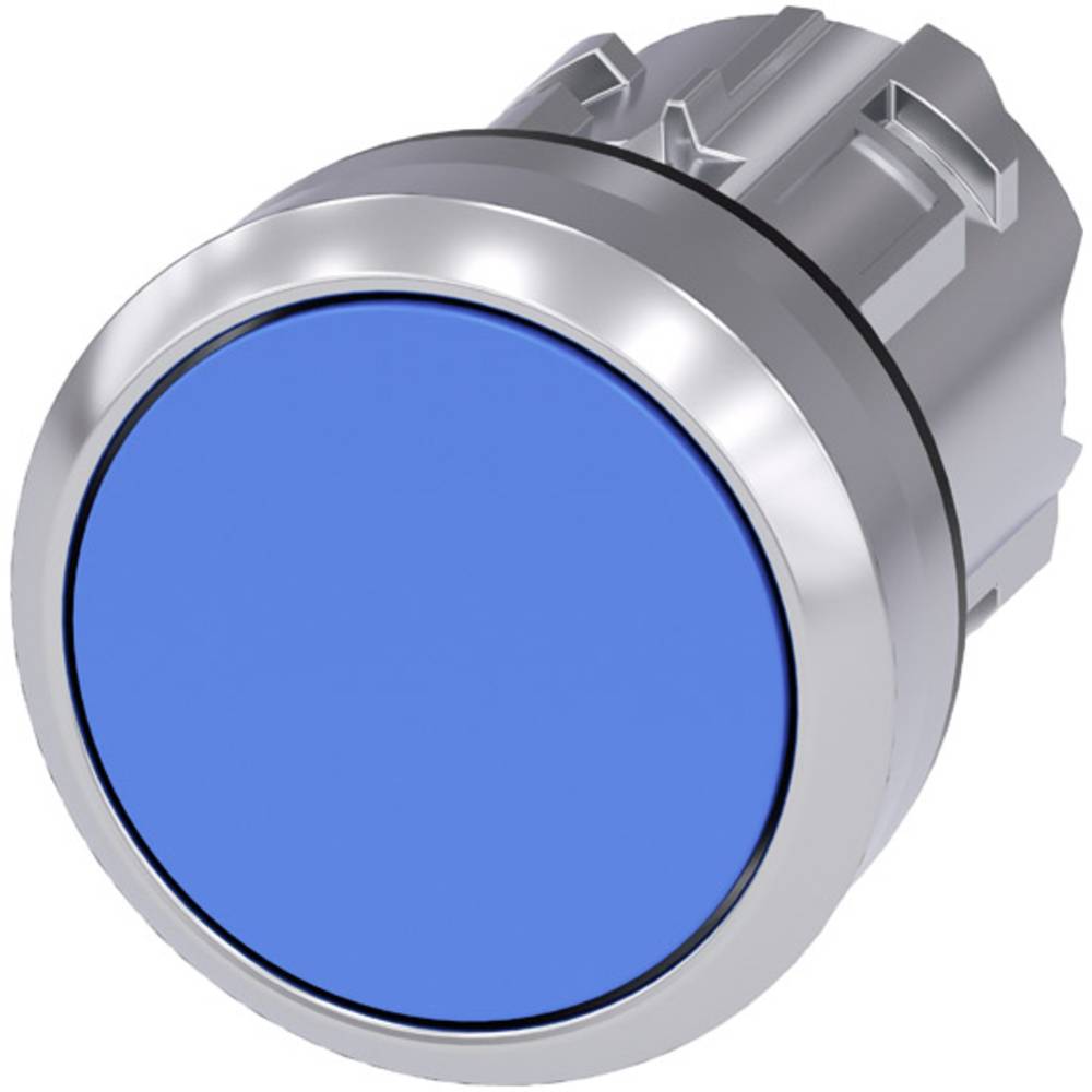 Siemens 3SU10500AB500AA0 3SU1050-0AB50-0AA0 tlačítko kovový přední prstenec, Vysoký lesk , plochý hmatník modrá 1 ks
