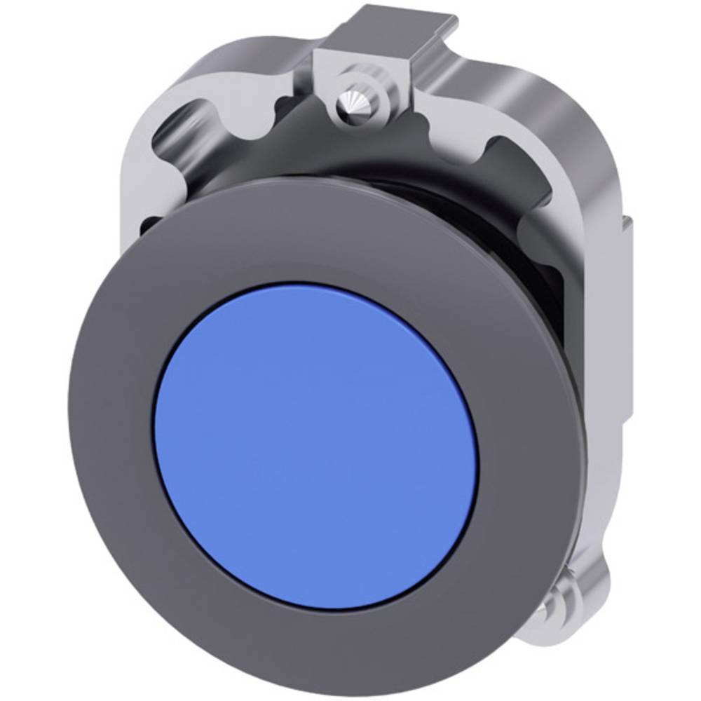 Siemens 3SU10600JB500AA0 3SU1060-0JB50-0AA0 tlačítko kovový přední prstenec, plochý hmatník modrá 1 ks
