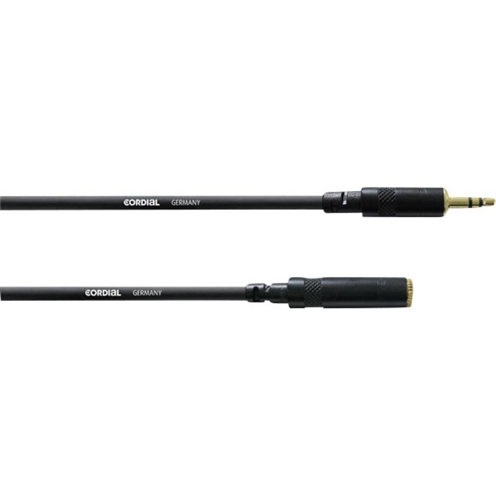 Cordial CFS 3 WY audio prodlužovací kabel [1x jack zástrčka 3,5 mm - 1x jack zásuvka 3,5 mm] 3.00 m černá