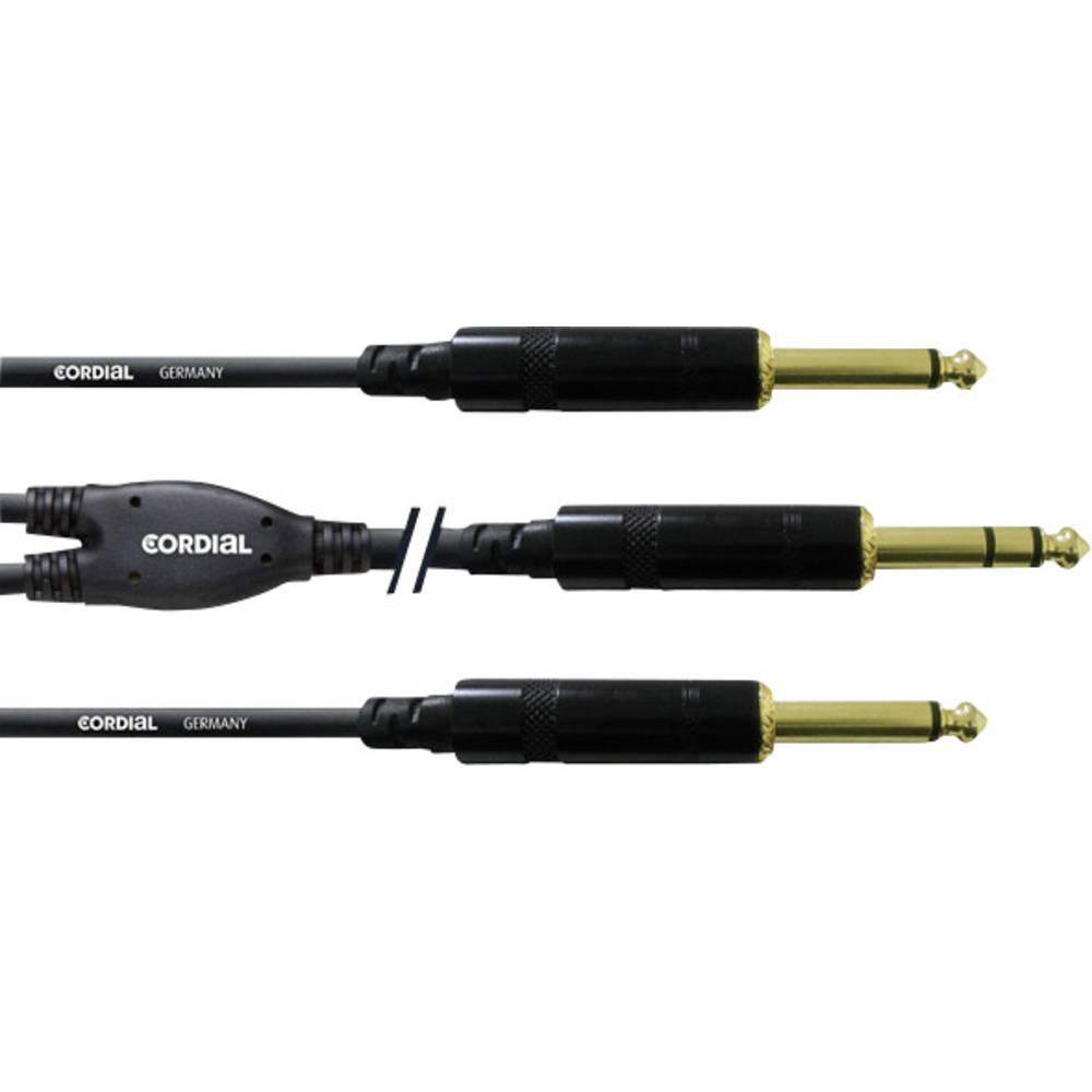 Cordial audio Y kabel [1x jack zástrčka 6,3 mm - 2x jack zástrčka 6,3 mm] 3.00 m černá
