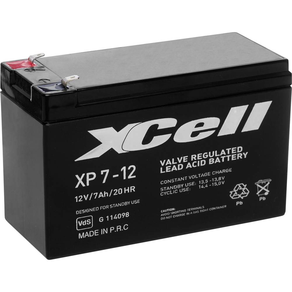 XCell XP712F2 XCEXP712F2 olověný akumulátor 12 V 7 Ah olověný se skelným rounem (š x v x h) 151 x 94 x 65 mm plochý kone