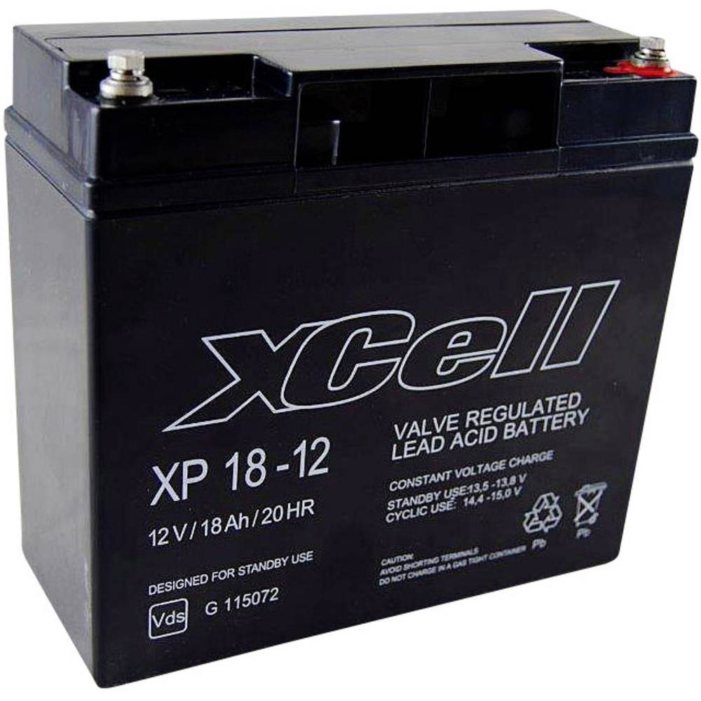 XCell XP1712 XCEXP1812 olověný akumulátor 12 V 18 Ah olověný se skelným rounem (š x v x h) 181 x 167 x 77 mm šroubované