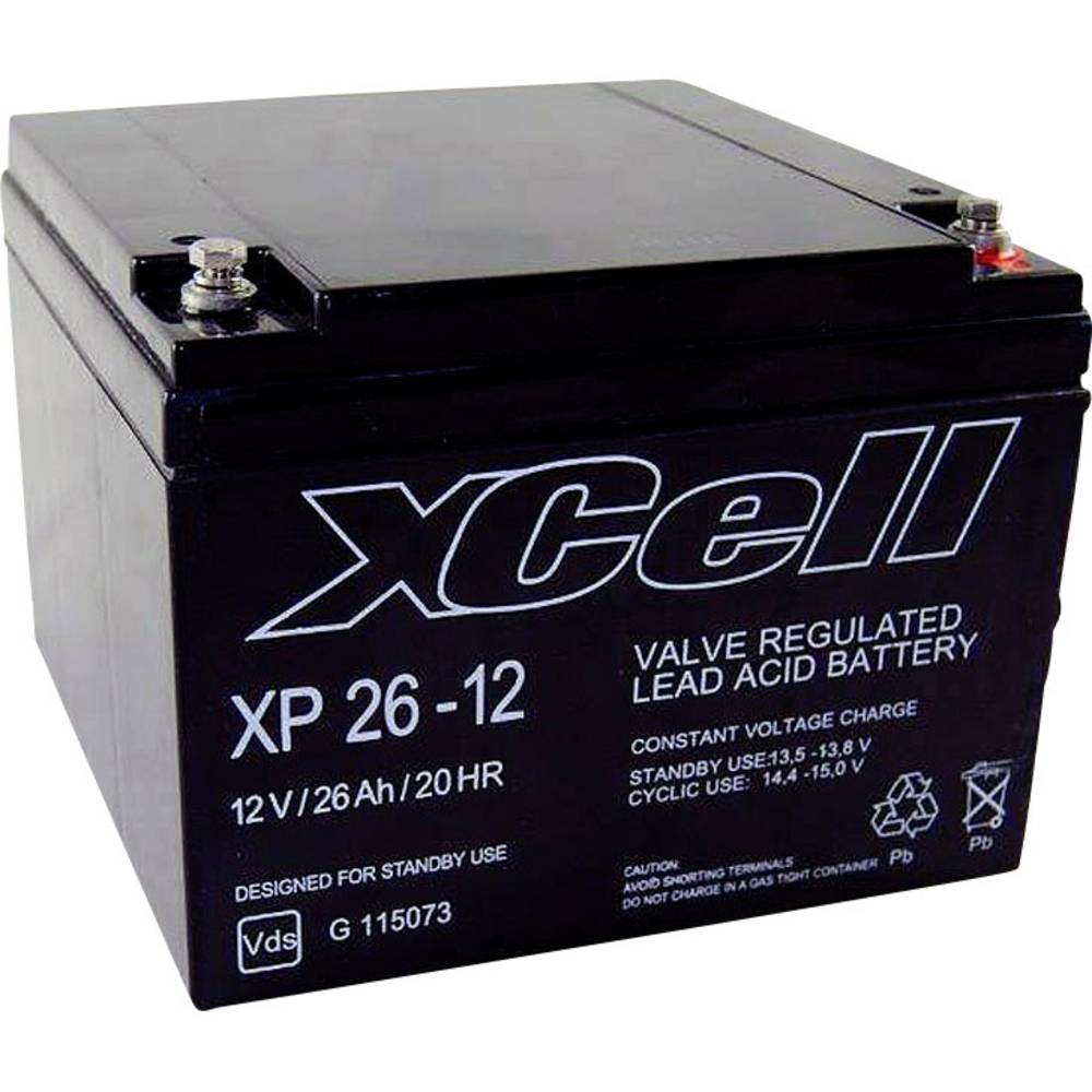 XCell XP2412 XCEXP2612 olověný akumulátor 12 V 26 Ah olověný se skelným rounem (š x v x h) 165 x 127 x 176 mm šroubované