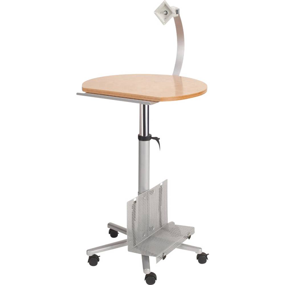 Maul stolek na monitor stříbrná 9317070 Barva stolní desky: buk výškově nastavitelné, pojízdný, držák monitoru, držák PC