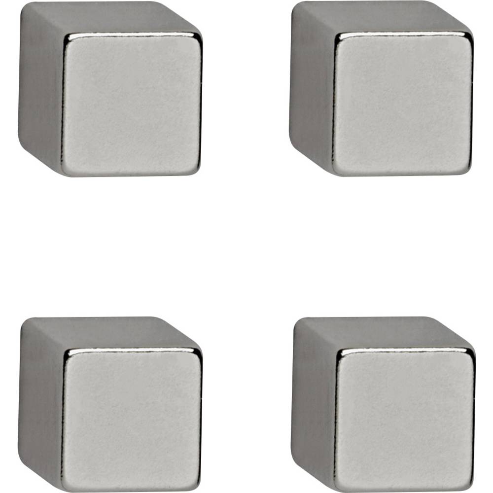 Maul neodymový magnet (š x v x h) 10 x 10 x 10 mm krychle stříbrná 4 ks 6169296