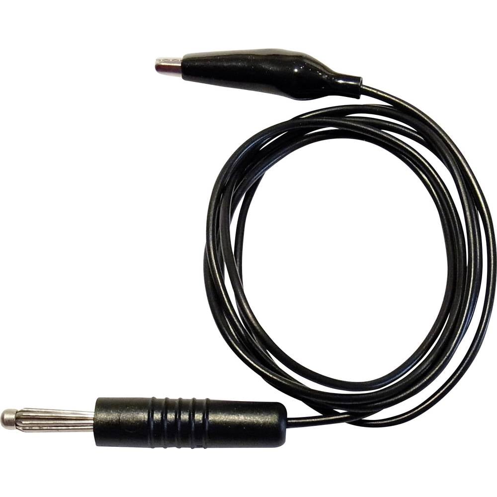 Schnepp 100CM PVC SW měřicí kabel [4 mm zástrčka - krokosvorka] 1.00 m, černá, 1 ks