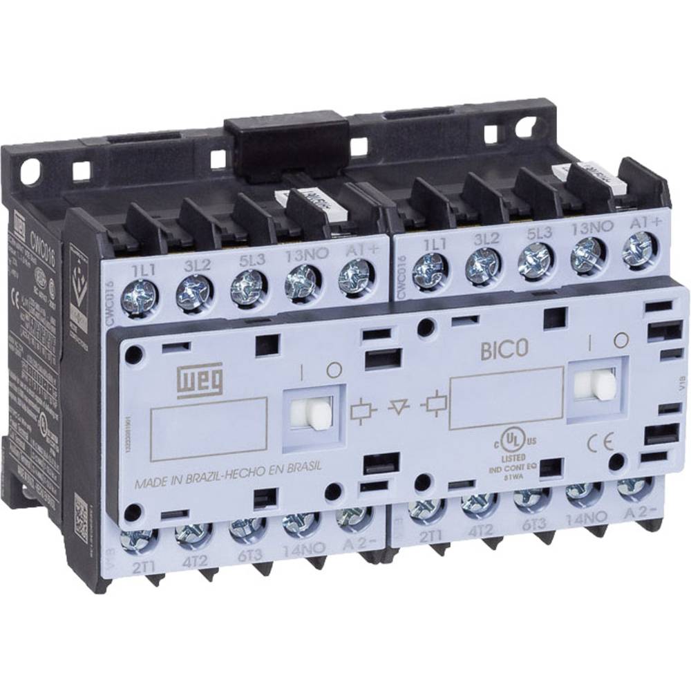 WEG CWCI016-01-30D24 reverzní stykač 6 spínacích kontaktů 7.5 kW 230 V/AC 16 A s pomocným kontaktem 1 ks