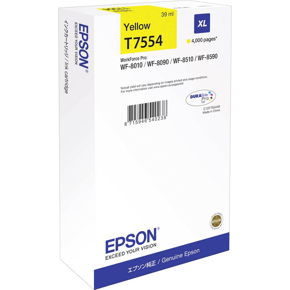 Epson Ink T7554 XL originál žlutá C13T755440