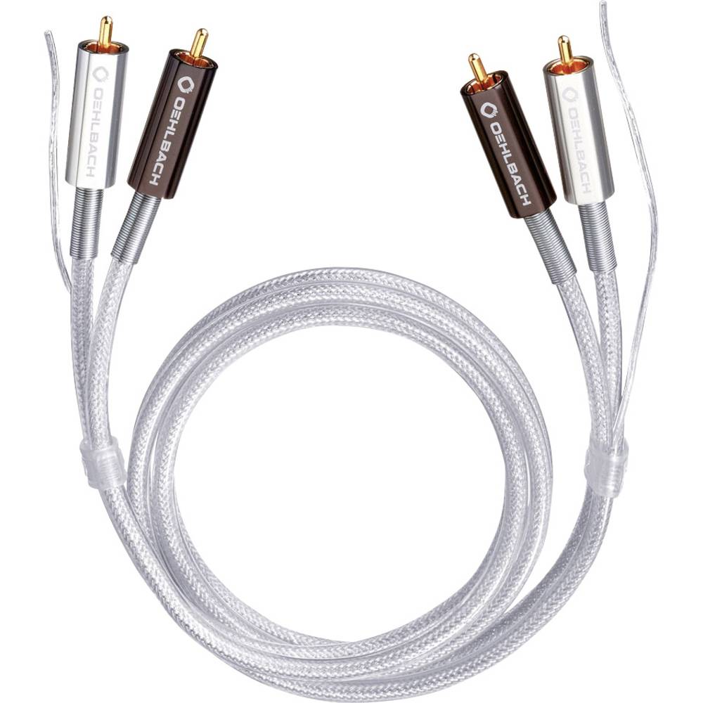 cinch audio kabel [2x cinch zástrčka - 2x cinch zástrčka] 0.50 m transparentní pozlacené kontakty Oehlbach Silver Expres