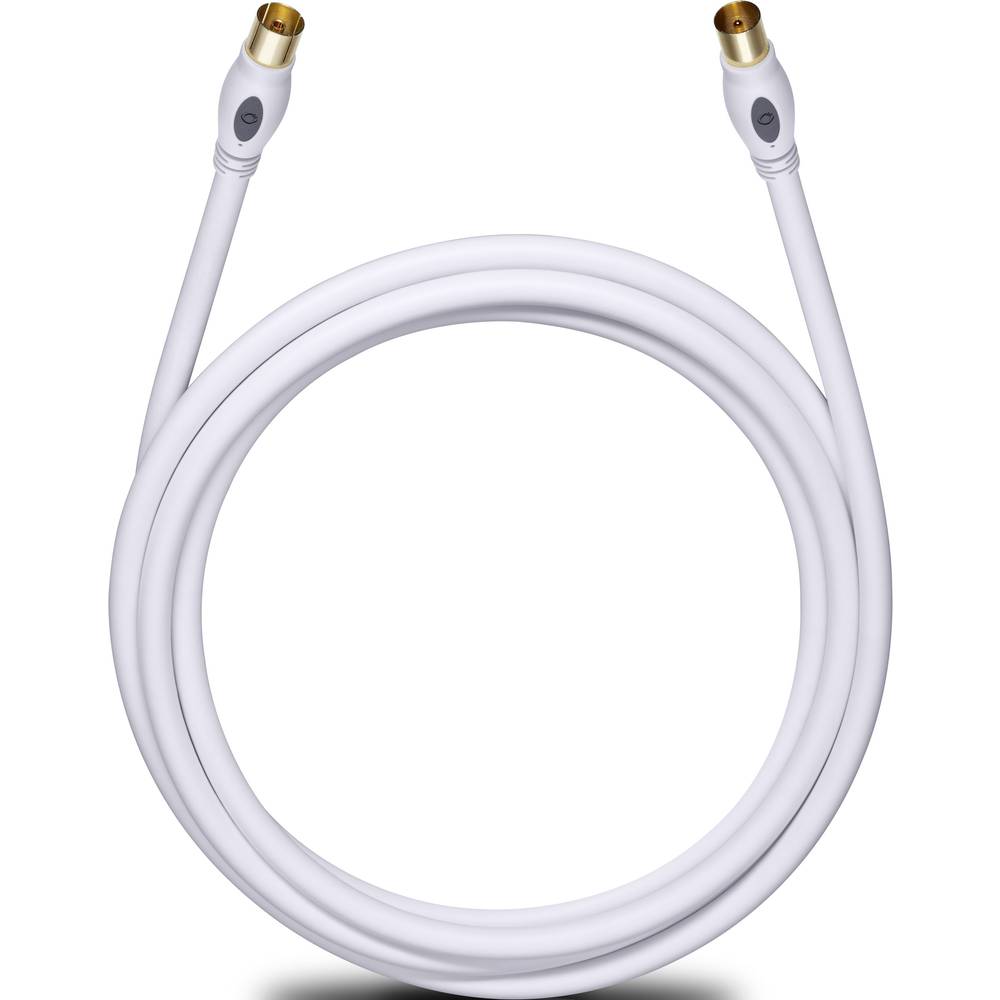 antény, SAT kabel [1x anténní zástrčka 75 Ω - 1x anténní zásuvka 75 Ω] 10.00 m 120 dB pozlacené kontakty bílá Oehlbach T