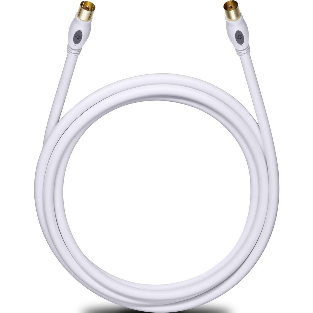 antény, SAT kabel [1x anténní zástrčka 75 Ω - 1x anténní zásuvka 75 Ω] 5.10 m 120 dB pozlacené kontakty bílá Oehlbach Tr