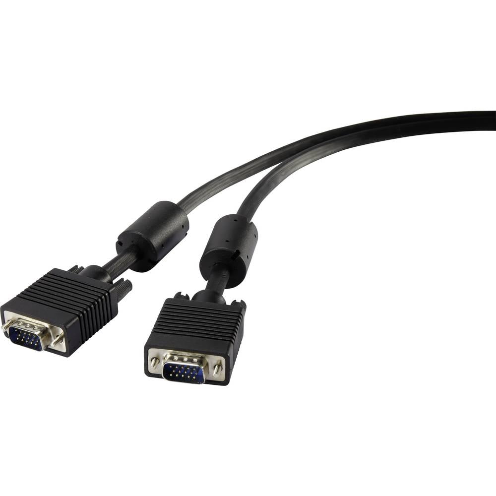 Renkforce VGA kabel VGA pólové Zástrčka, VGA pólové Zástrčka 1.80 m černá RF-4212498 s feritovým jádrem VGA kabel