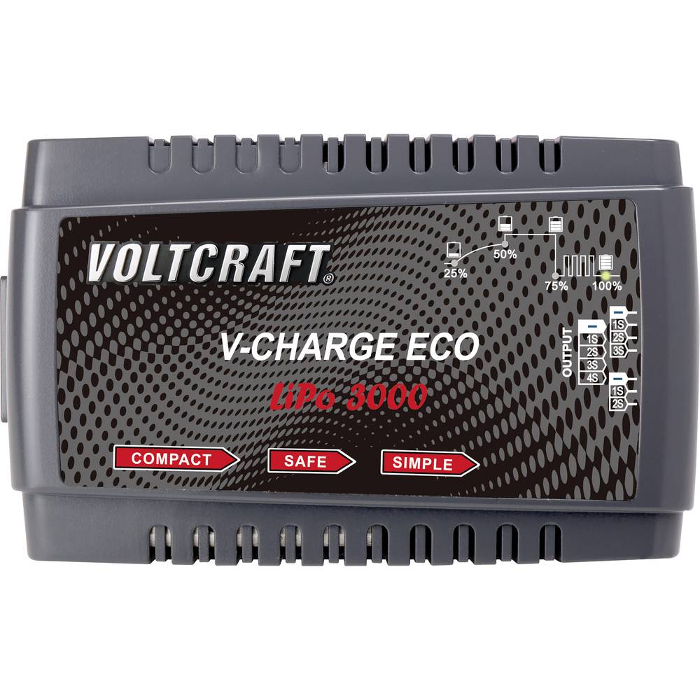 VOLTCRAFT V-Charge Eco LiPo 3000 modelářská nabíječka, 230 V, 3 A, Li-Pol