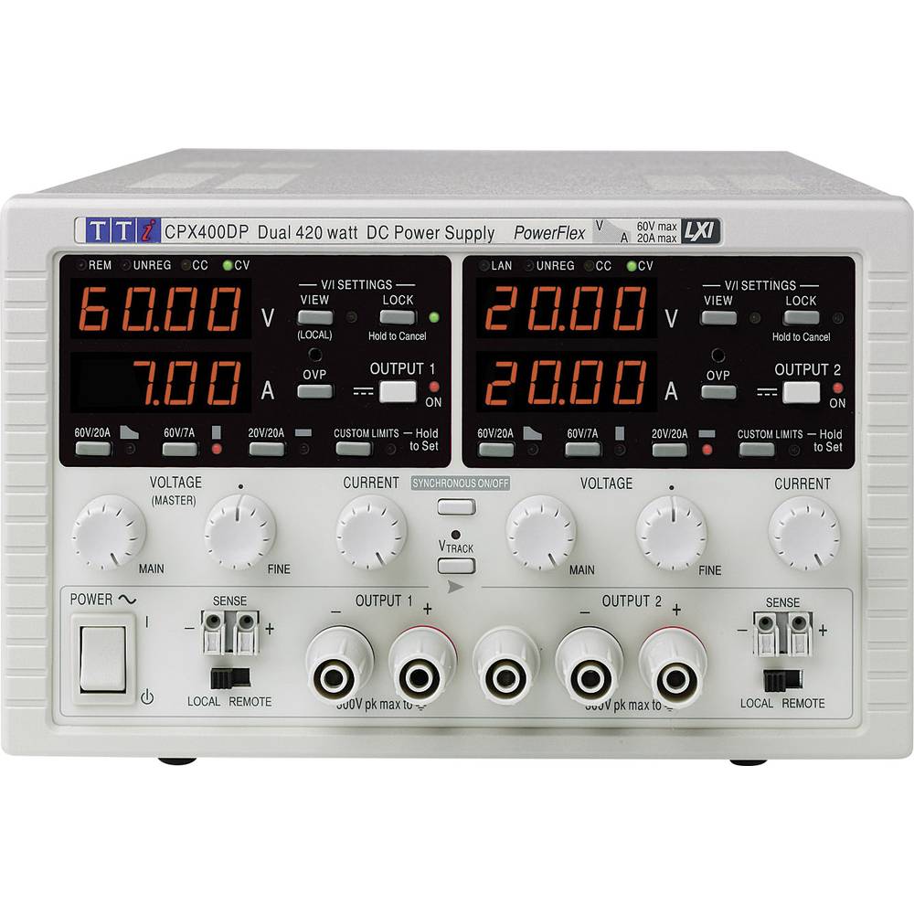 Aim TTi CPX400D laboratorní zdroj s nastavitelným napětím, 0 - 60 V/DC, 0 - 20 A, 840 W, výstup 2 x, 51153-8200