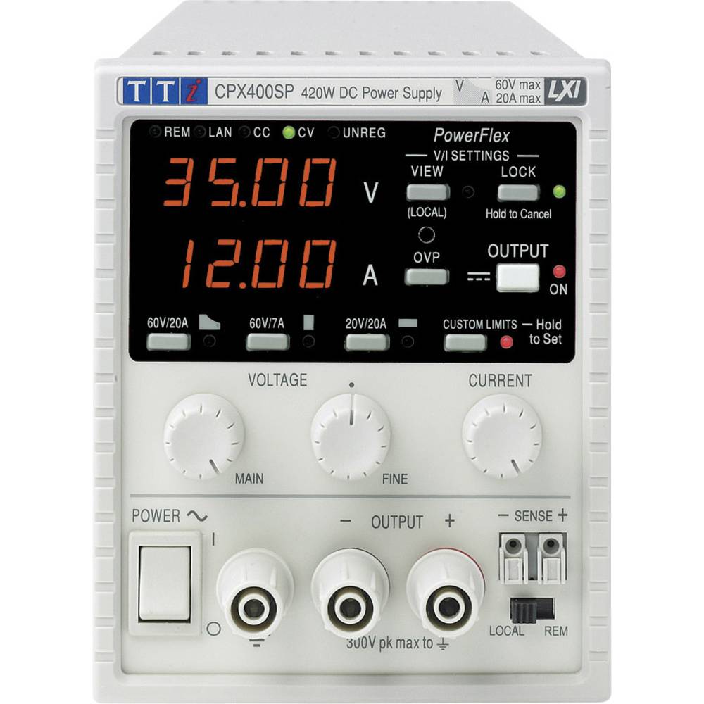 Aim TTi CPX400S laboratorní zdroj s nastavitelným napětím, 0 - 60 V/DC, 0 - 20 A, 420 W, výstup 1 x, 51153-9000