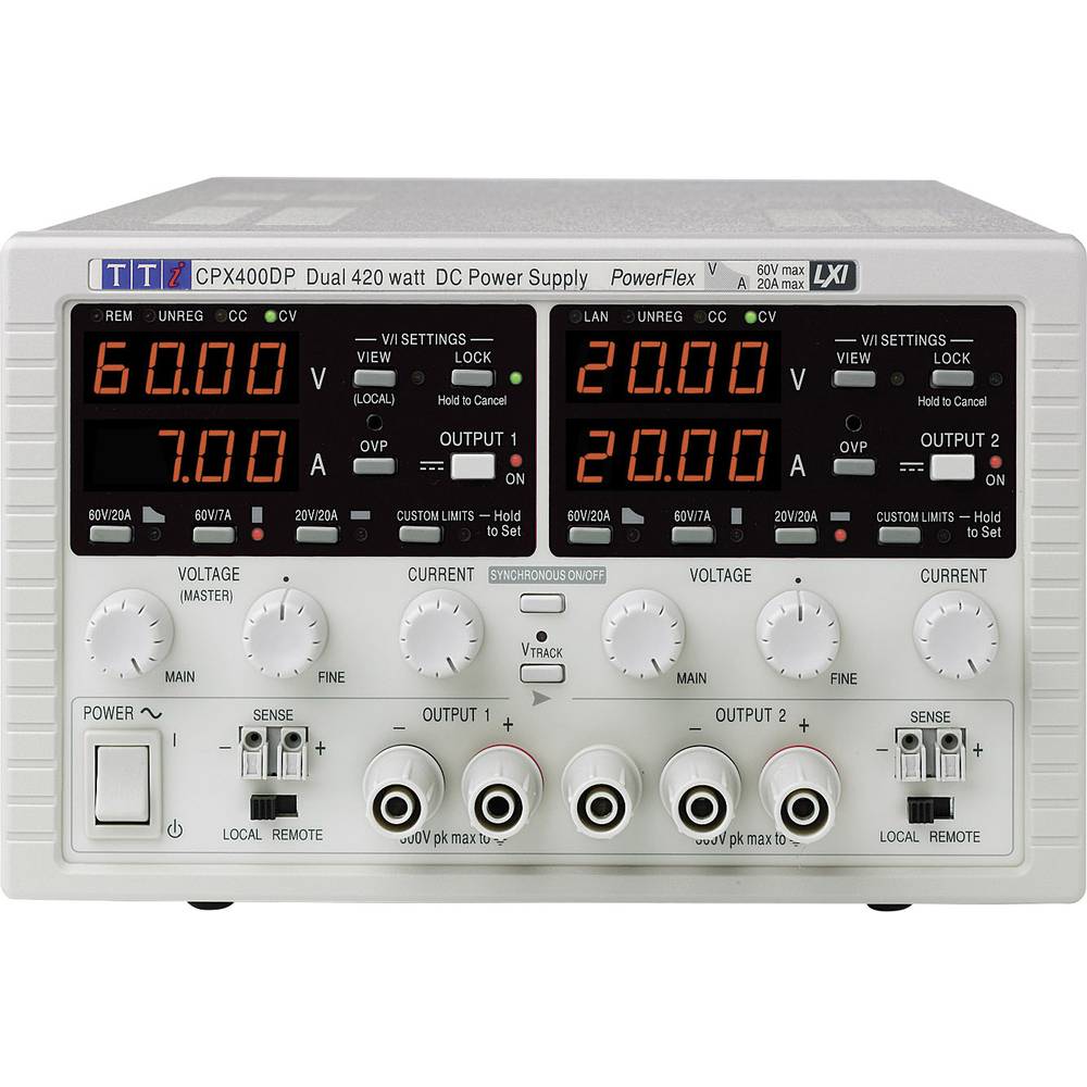 Aim TTi CPX400DP laboratorní zdroj s nastavitelným napětím, Kalibrováno dle (DAkkS), 0 - 60 V/DC, 0 - 20 A, 840 W, GPIB,