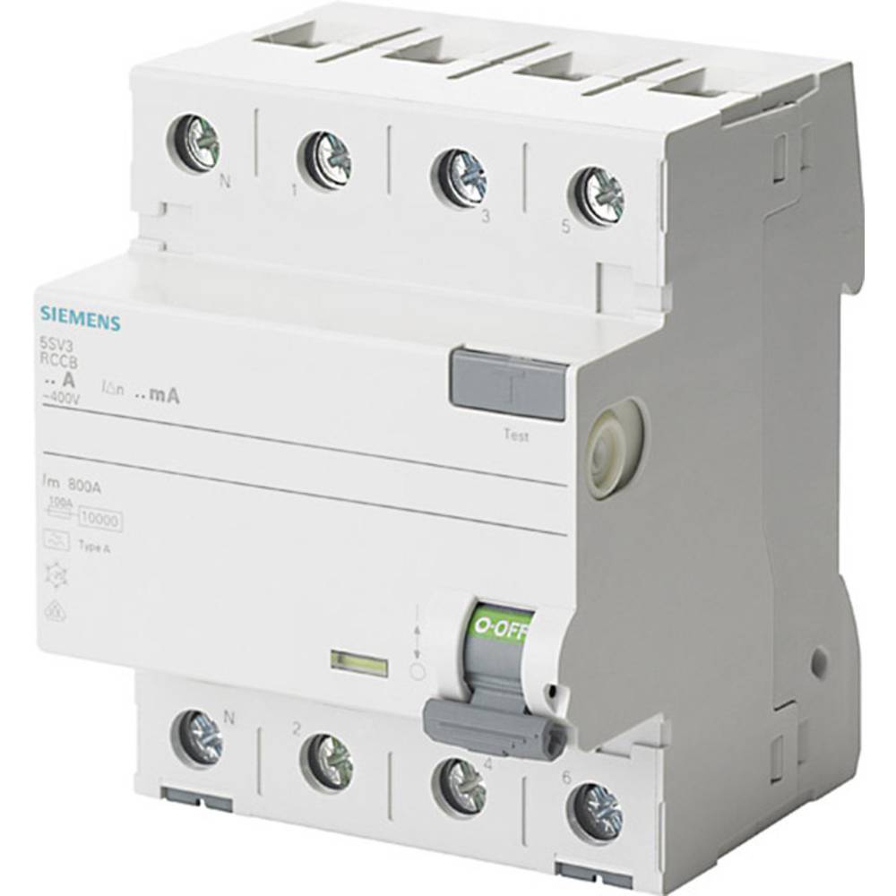 Siemens 5SV33476KL 5SV3347-6KL proudový chránič A 4pólový 80 A 0.03 A 400 V