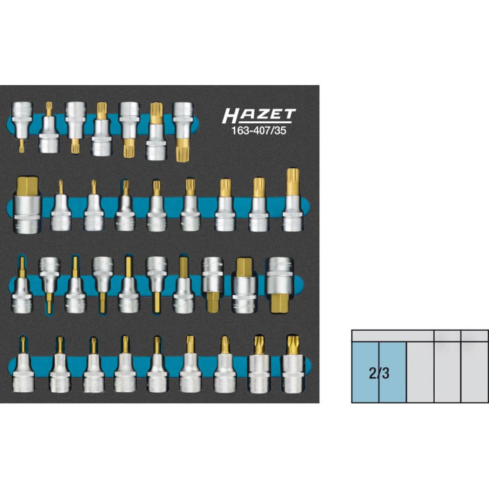 Hazet HAZET sada nástrčných klíčů a bitů 1/2 35dílná 163-407/35
