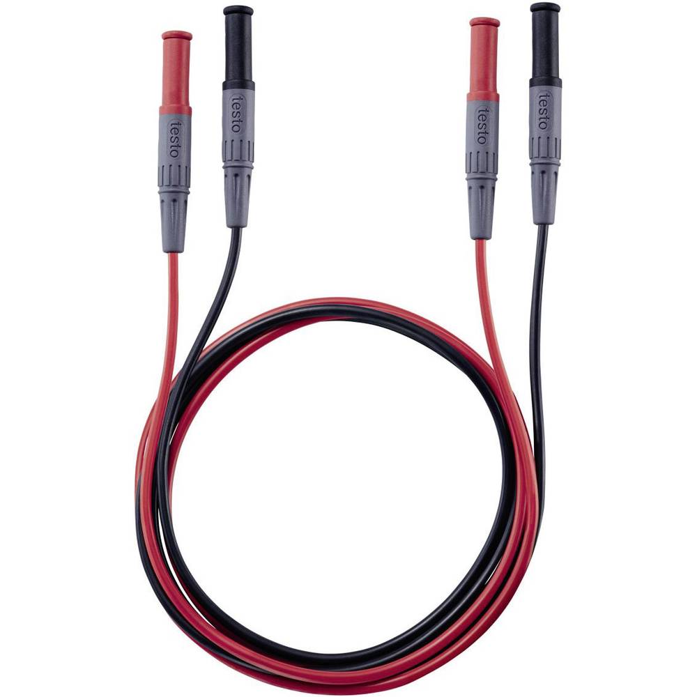 testo 0590 0013 sada bezpečnostních měřicích kabelů [zástrčka 4 mm - zástrčka 4 mm] 1.00 m, černá, červená, 1 ks