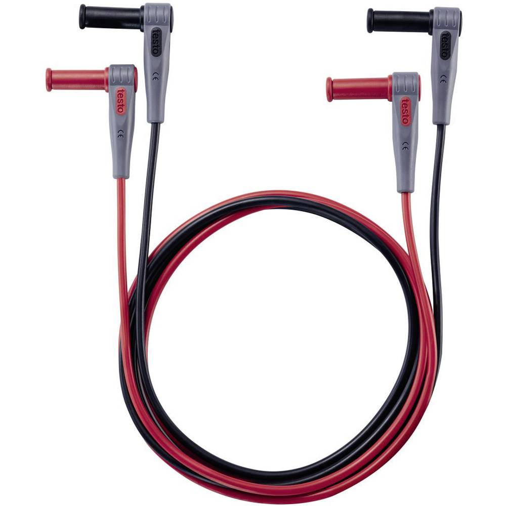 testo 0590 0014 sada bezpečnostních měřicích kabelů [zástrčka 4 mm - zástrčka 4 mm] 1.00 m, černá, červená, 1 ks