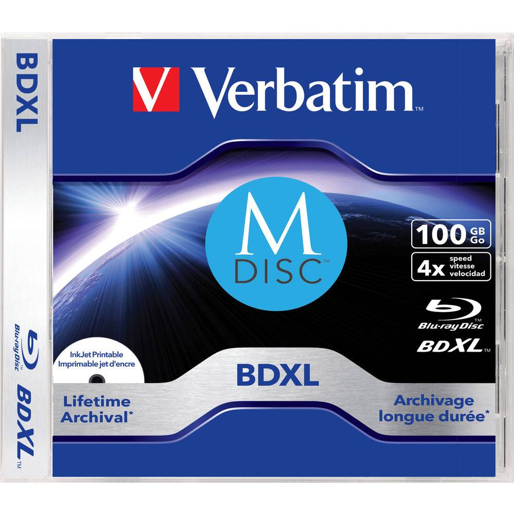 Verbatim 43833 M-DISC Blu-ray XL Rohling 100 GB 1 ks Slimcase s potiskem